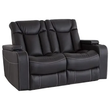 Power Reclining Loveseat with Power Headrests and Built-in Storage